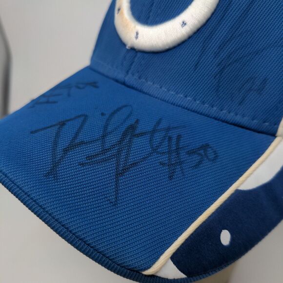 Reebok Men's NFL Indianapolis Colts Hat Blue OSFA Autographed Signed Multiple - Picture 5 of 16